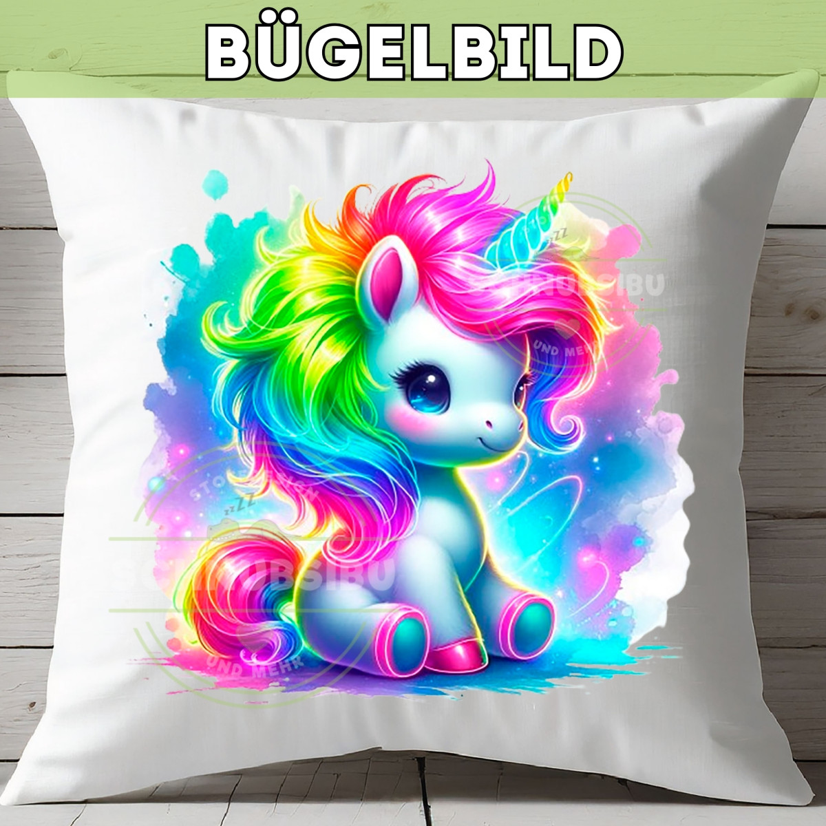 Bügelbild Einhorn Regenbogen Edition Nr. 3